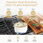 Gotham Steel Naturals Ceramic Nonstick Cookware Set - Cream with Gold Handles - 15-Piece-7