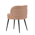 Manhattan Comfort Kaya 22.83" Modern Velvet Upholstered Dining Chair - Nude-Commercial Grade Tested with Weight Capacity of 330 lb