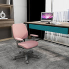 Vinsetto Small Mesh Office Chair with Castors - Pink-Mesh fabric back helps promote air circulation, to keep you cool
