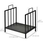 Outsunny 17.5" Firewood Rack - Metal Wood Storage Holder with Handles-Powder-coated metal frame ensures durability both indoors and outdoors