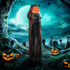 HOMCOM Animatronic Skull Pumpkin Ghost Prop Halloween Decoration-Activates automatically by touch or loud sounds 