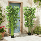 Outsunny 6' Artificial Bamboo Trees in Pot - Green - 2 Pack-A stable nursery pot provides a stable base 