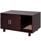 PawHut Hidden Cat Litter Box Enclosure - Brown-Functions as a cat litter house, nightstand, or end table 