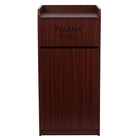 Flash Furniture Wood Tray Top Receptacle - Mahogany-Commercial Grade Trash Receptacle