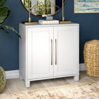 Hudson&Canal Chabot 28"W Accent Cabinet - White-Crafted of sturdy MDF materials in a white finish