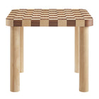Modway Oscar 36" Square Checkered Dining Table - Oak and Walnut-Assembly Required