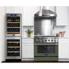 Kucht 36" KNG Series Pro Style Propane Gas Range - Stainless Steel/Olive Green-Matching the power of professional kitchens, this range features a 22,000 BTU convection oven and a 10,000 BTU broiler
