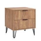 Manhattan Comfort DUMBO 20.07" Modern 2-Drawer Nightstand - Golden Brown-17.73" L x 20.07" W x 21.65" H