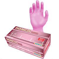 Ronco Touch Nitrile Gloves - Pink - Medium - 100 Pack-Pink