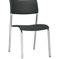 Offices to Go Dori 2 Armless Stacking Chair - Black-Multi-purpose stacking chair