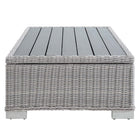 Modway Conway 45" Outdoor Patio Wicker Rattan Coffee Table - Light Grey-Non-Marking Foot Glides