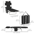 Outsunny Tanning Chair with Face Hole - 5-Level Folding Lounge Chair - Black-A side pocket to store magazines and phones