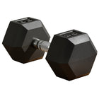 Soozier 35 lb Rubber Hex Dumbbells Weight Dumbbell Hand Weight Barbell for Body Fitness Training - Black-Help exercise your arms, shoulders, back and also strengthens your muscles
