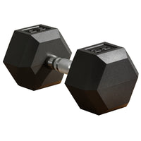 Soozier 35 lb Rubber Hex Dumbbells Weight Dumbbell Hand Weight Barbell for Body Fitness Training - Black-Help exercise your arms, shoulders, back and also strengthens your muscles