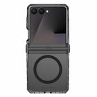 ITSKINS Hybrid_R Hinge Clear with Magnets Case - Galaxy Z Flip 8 - Smoke-Compatible with MagSafe chargers and accessories