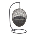 Modway Encase Outdoor Patio Rattan Swing Chair - Grey Navy-Assembly Required