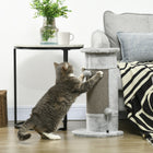 PawHut 23" H Cat Scratching Post with Play Balls - Grey-Stable base for balance 