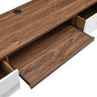 Modway Transmit 60" Wall Mount Wood Office Desk - Walnut White-8