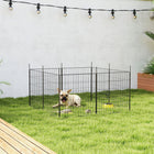 PawHut 8 Panels Dog Playpen Pet Playpen Dog Fence Folding 23.6" High - Black-A 12.6" W x 13" H door with a latch allows your pet easy access