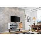 Manhattan Comfort Liberty 42.52" TV Stand, White/3D Brown Print (212BMC67)-Upon Assembly, Measures: 42.52 in. Length, 25.8 in. Height, 14.17 in Depth.