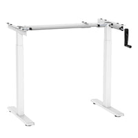 Ezywork Manual Standing Desk Frame - Hand Crank - White-Hand Crank Height Adjustable Desk Frame