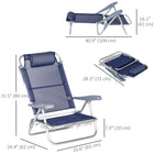 Outsunny Set of 2 Portable Camping Chair - Dark Blue-Padded headrest relieves strain on the neck
