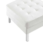 Modway Loft Tufted Vegan Leather Armchair and Ottoman Set - Silver White-9