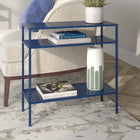 Hudson&Canal Ricardo 24"W Rectangular Side Table - Mykonos Blue-Handcrafted finish is applied to the steel frame