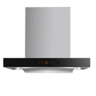 Fotile Perimeter Vent Series Stainless Steel Range Hood - 30"-Stainless steel and black tempered glass