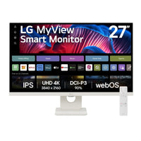 LG 27" Ultra HD IPS Smart Monitor with webOS - 27SR73U-W-27" flat 3840 x 2160