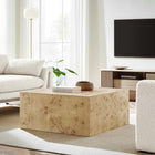 Modway Cosmos 36" Square Burl Wood Coffee Table - Natural Burl-MDF and Mappa Burl Wood Veneer