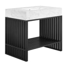 Modway Gridiron 36" Bathroom Vanity - White/Black-Modern Bathroom Vanity