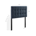 Modway Lily Upholstered Twin Size Headboard - Navy Chenille-Twin Size Headboard