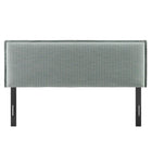Modway Camille Striped Linen Blend King Size Headboard - Spa Blue Stripe-Adjustable Mounting Positions