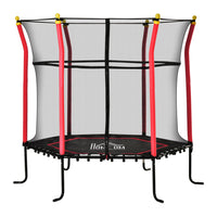 Soozier Kids Trampoline with Enclosure Net - 64" Dia. - Red-Give your sweetie hours of bouncing fun with this mini trampoline 