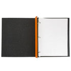 JAM Paper Italian Leather 3 Ring Binder, 3/4", Orange (369231771)-Fashioned from 80% natural regenerated leather and 20% natural rubber and have 3 metal bindings that easily open and close to store all your 3 hole punched documents