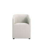 Manhattan Comfort Anna Round 23.23" Modern Faux Leather Upholstered Dining Armchair - Stone Grey - Set of 2-Weight Capacity: 300 lb