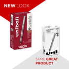 uni-ball Vision Rollerball Pens – 0.7mm – Black – 12 Pack  -Barrel Color and Construction: Gray