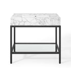 Modway Kingsley 36" Black Stainless Steel Bathroom Vanity - Black/White-Glam Deco Bathroom Vanity