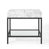 Modway Kingsley 36" Black Stainless Steel Bathroom Vanity - Black/White-Glam Deco Bathroom Vanity