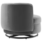 Modway Relish Performance Velvet Swivel Chair - Black Grey-Durable Stain-Resistant Fabric