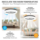 Bell+Howell CannonX Low Profile 14" Ceiling Fan with Lights and Remote - Black-6 adjustable fan speeds deliver up to 404 CFM of airflow, from a soft relaxing breeze to powerful full room circulation