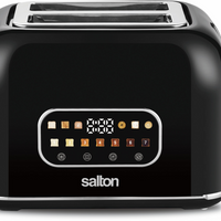 Salton Digital 2 Slice Toaster - Black-Vibrant colour digital touch controls -a sleek, modern display offers an intuitive interface for effortless control. easily navigate settings with just a touch, adding both style and function to your countertop. 