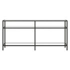 Hudson&Canal Sivil 64"W Console Table - Blackened Bronze-Features a tempered glass top and shelves