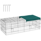 PawHut Small Animal Cage - 87" x 34" x 28" - Green-Not only indoor use but also allows outdoor use 