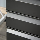 Vinsetto 3-Drawer Steel Letter/A4 Filing Cabinet with Lock & Wheels - Black-Assembly required