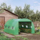 Outsunny Walk-in Polytunnel Greenhouse- Polytunnel cover resists UV rays, protects plants from showers and wind
 