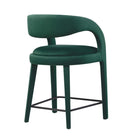 Modway Pinnacle Performance Velvet Counter Stool - Green Black - Set of 2-7