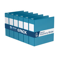 Davis Group Premium Economy Binder - D Ring - 3" - Turquoise Blue - 6 Pack-3 Ring Binder