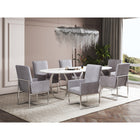 Manhattan Comfort Element 23.74" Modern Velvet Upholstered Dining Chair - Grey-26.81" L x 23" W x 41.54" H
